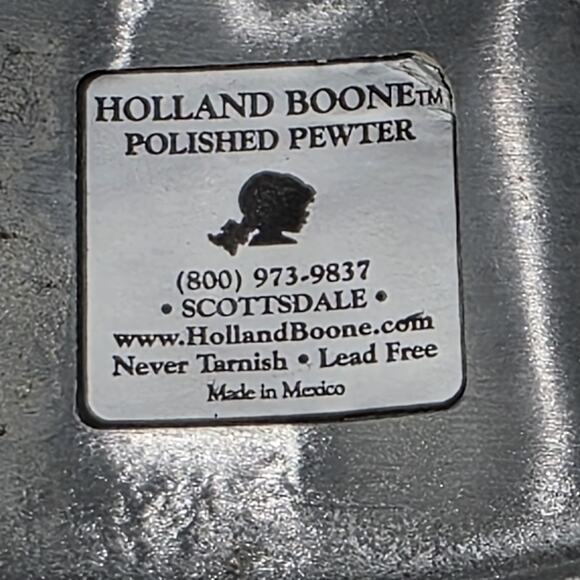 Holland Boone Polished Pewter Pumpkin Trinket Bowl/Tray 4.75" - Picture 6 of 6